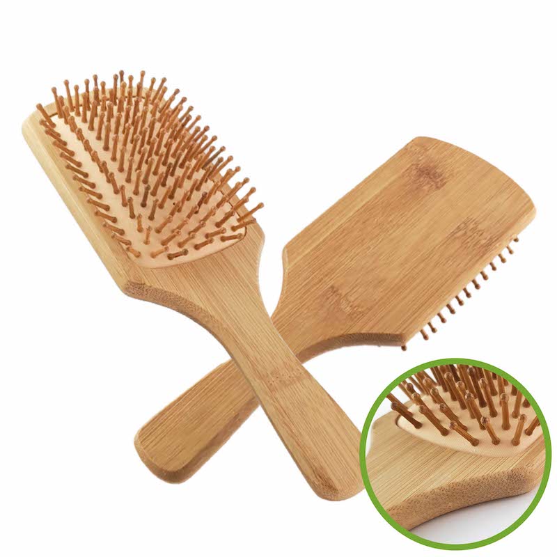 Cepillo de pelo de bambú cuadrado - Kunaq - Cosmética Natural y Ecológica
